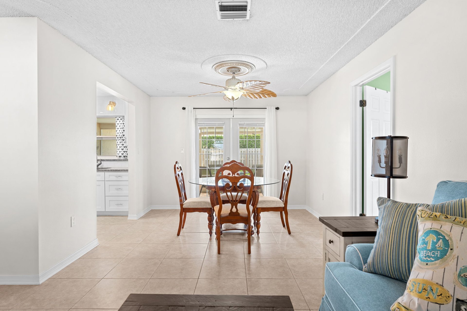 Dining area with French doors out to the backyard
